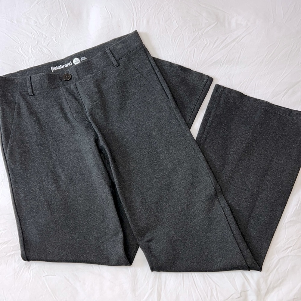 Betabrand Dress Pant Yoga Pant Bootcut Size Small Petite Dark Grey